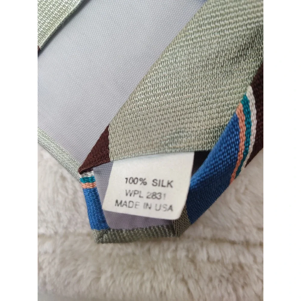 Vintage Johnny Carson Tie Striped Designer All Silk 3.5